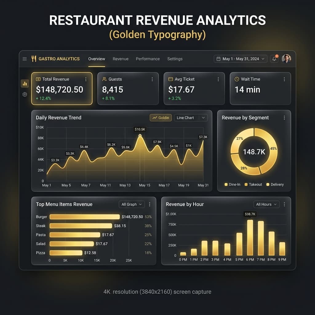 Analytics dashboard with charts